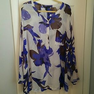Beautiful Sheer Lane Bryant Blouse